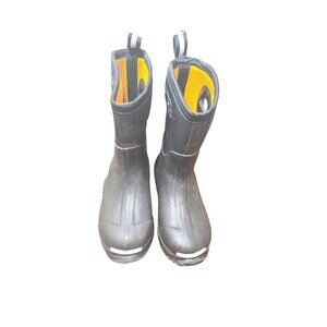 Muds Noble Outfitter Kids Black Rain Mid-Calf Rubber Boots Pull Handles Size 3